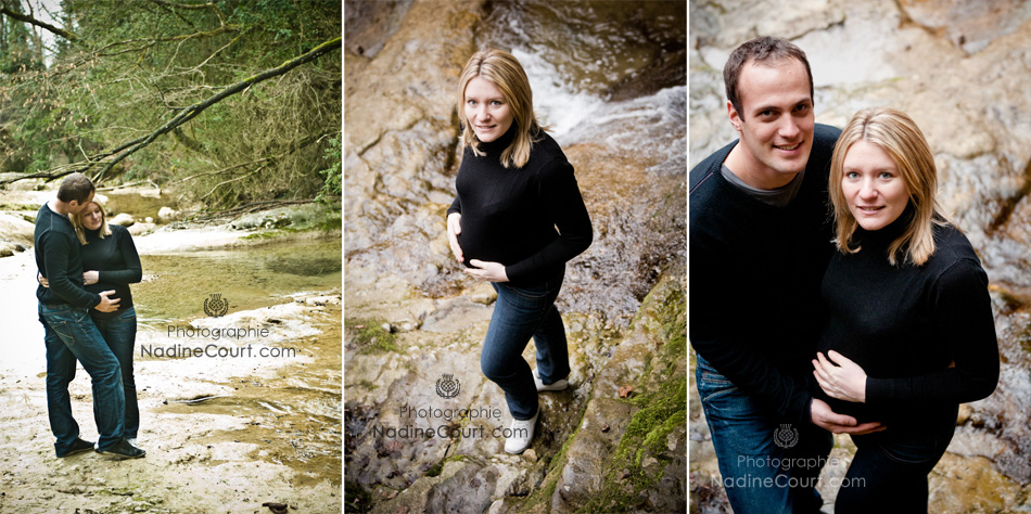 Photographe-Professionnel-Future-Maman-photos-en-exterieur Séance photos lifestyle près d'une cascade en Savoie