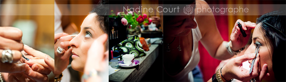 Photographie-Lifestyle-Preparatifs-Mariage-Maquillage-Elle Préparatifs de mariage : séance photo de la mariée qui se fait maquiller