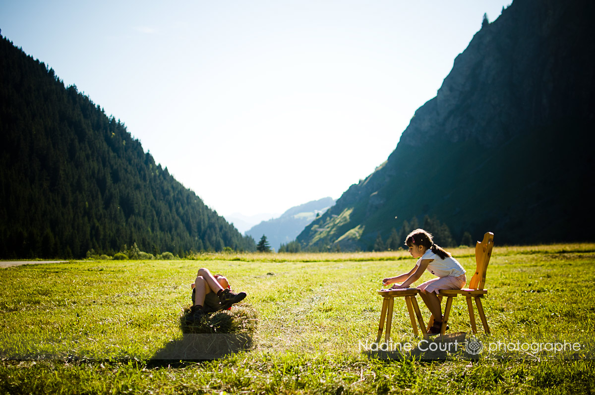 Scène de vie à la montagne