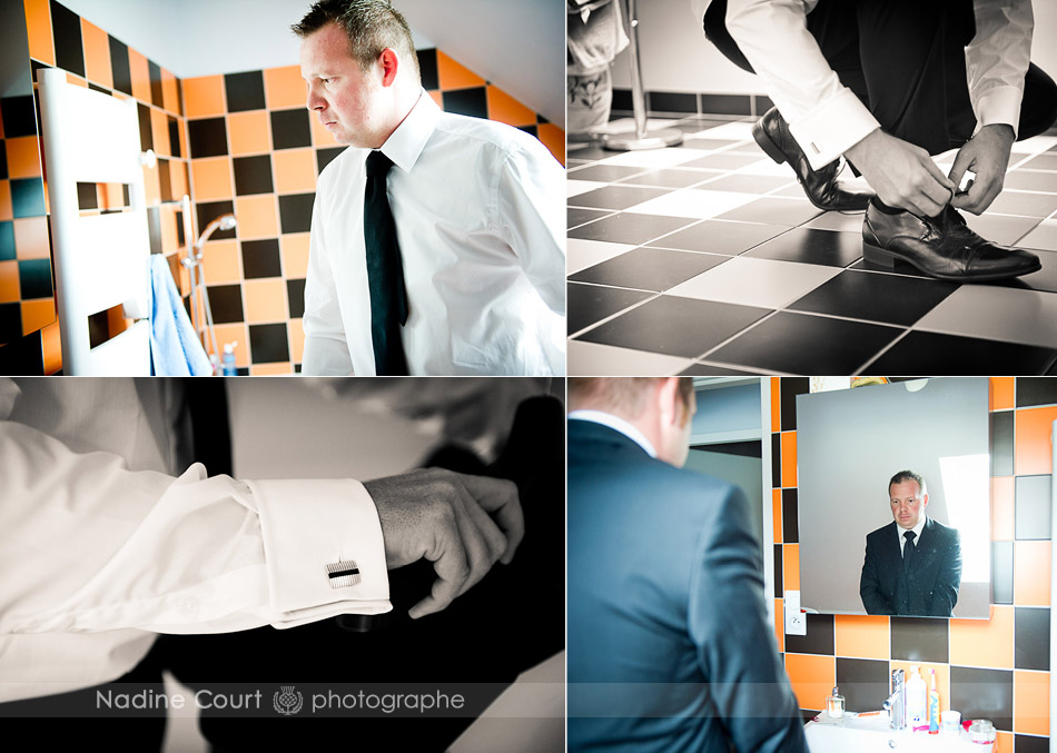 Habillage-du-marie-photographe-mariage-lifestyle Jour de mariage, le futur marié se prépare et enfile son costume