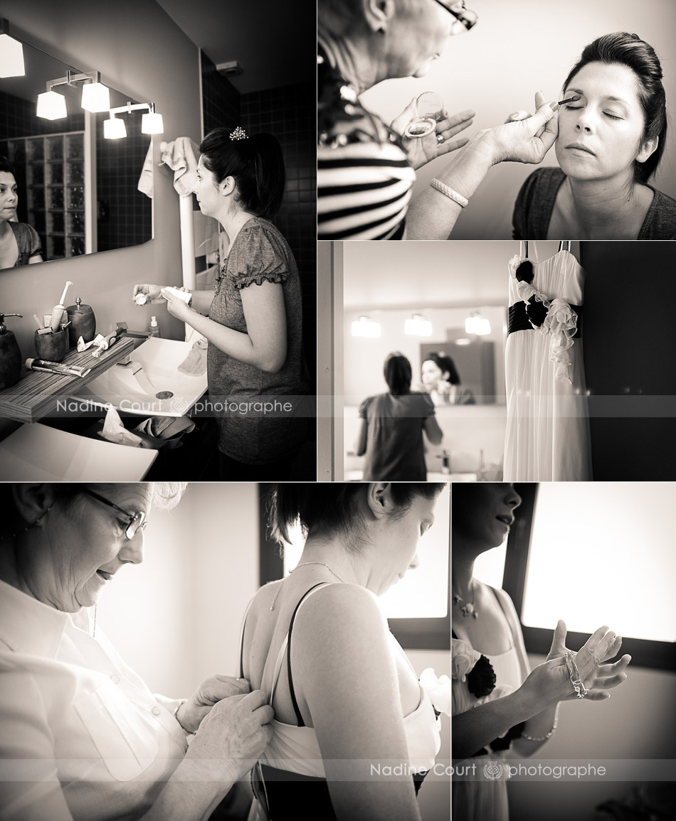 Preparatifs-mariee-maquillage-habillage Habillage de la mariée, photos des préparatifs