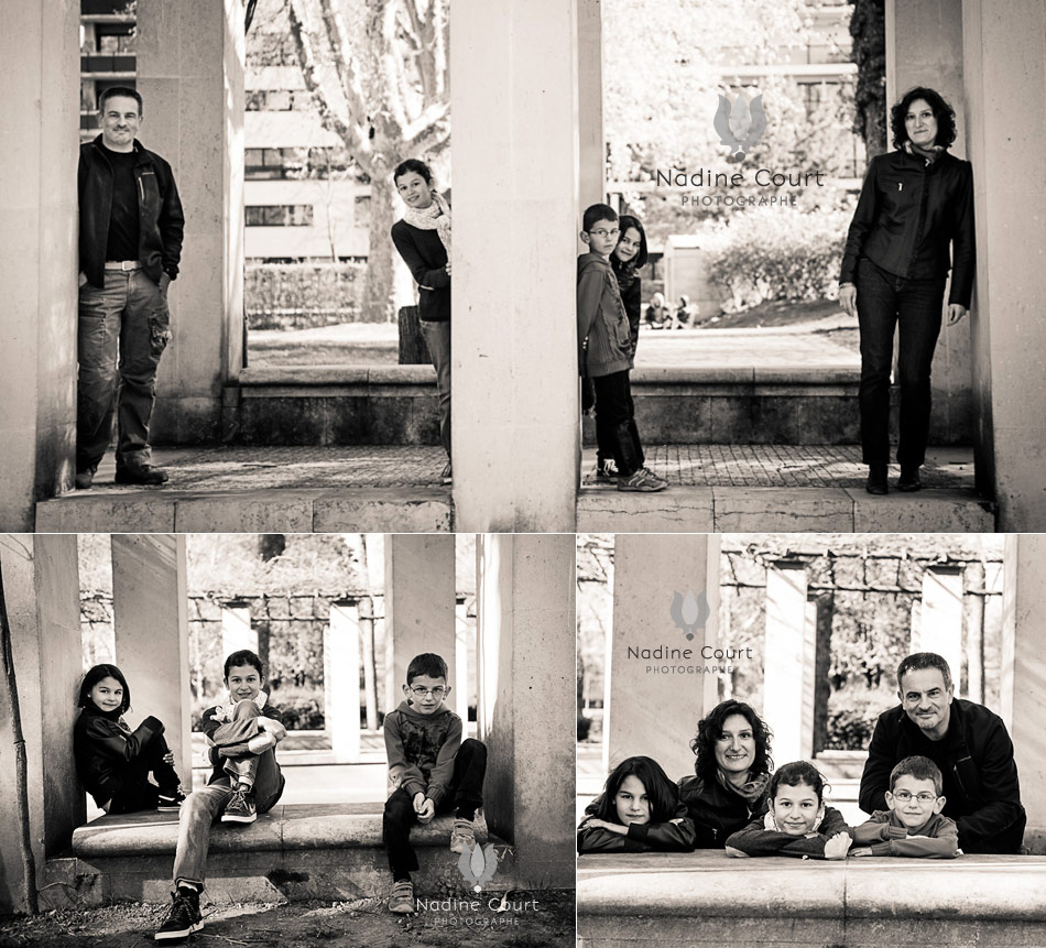 Portraits-famille-Lifestyle-Photographe-Chambery-Grenoble-Annecy-Lyon-Paris Portraits de famille en Noir & Blanc dans un parc parisien