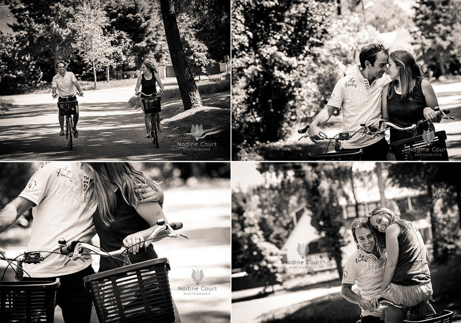 Portraits de couple avec un vélo