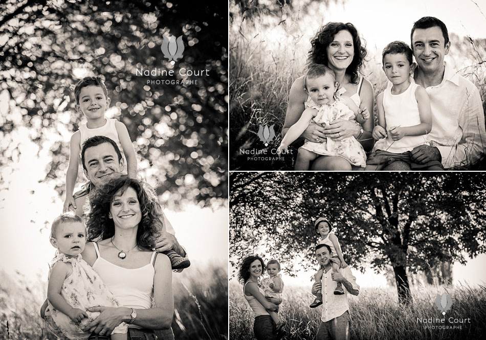 Portraits-famille-Chambery-Buisson-Rond-Photographe-Savoie-Isere-Rhone-Haute-Savoie Parents et enfants en train de poser pour des portraits de famille