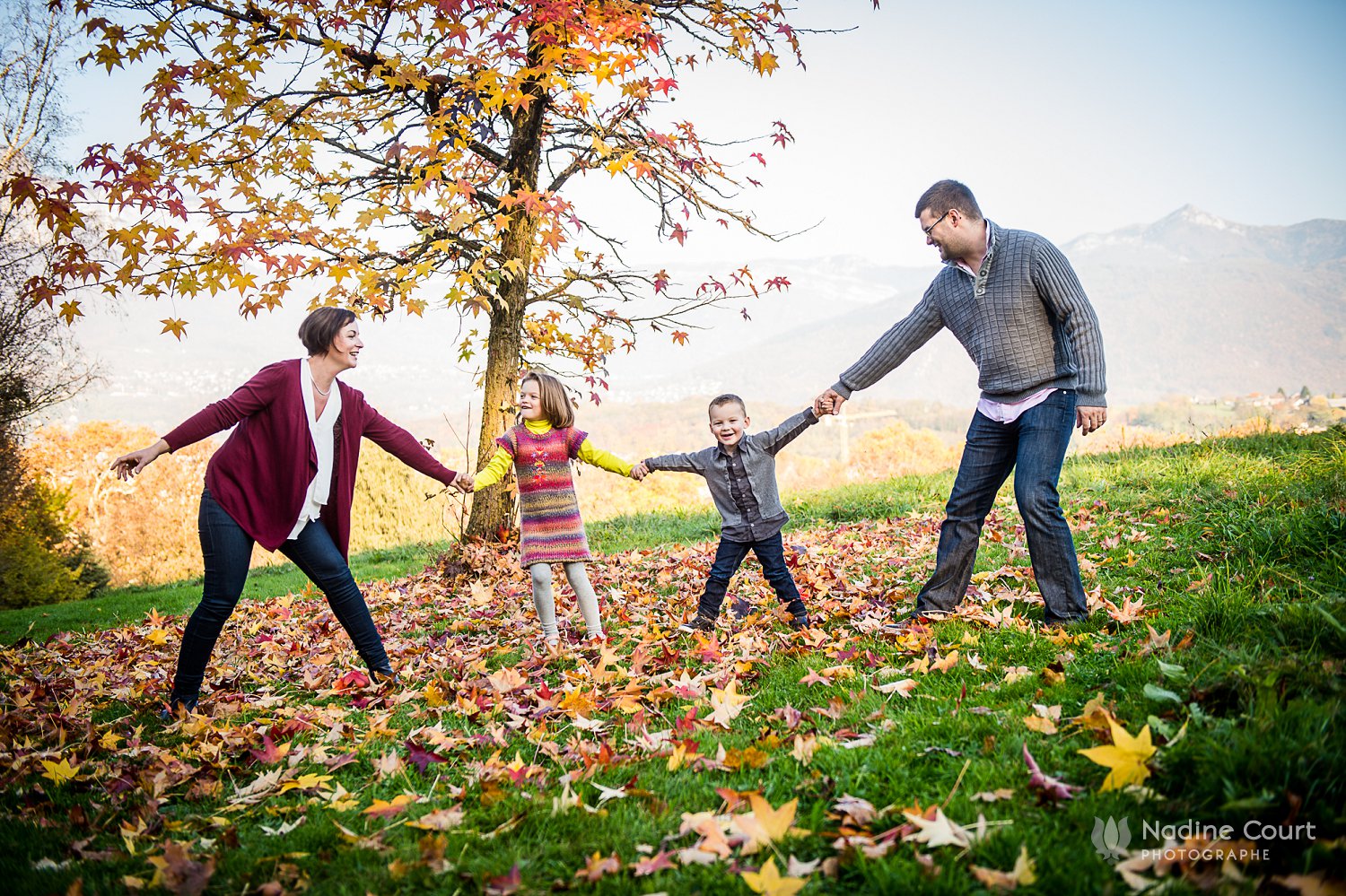 Portrait de famille en automne à Chambéry