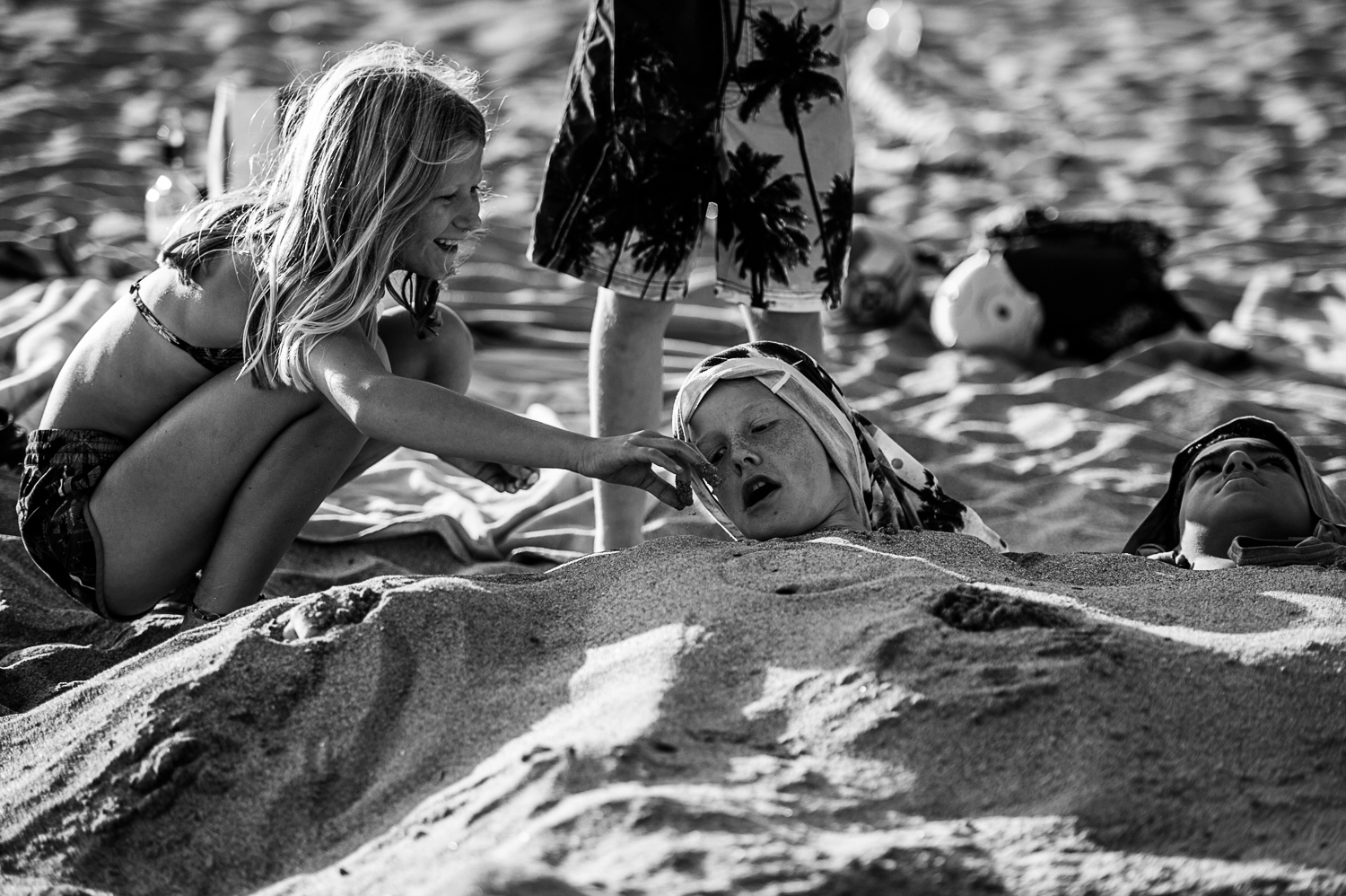 Family holidays in France - Day in the life session - family photojournalism - beach in Beziers